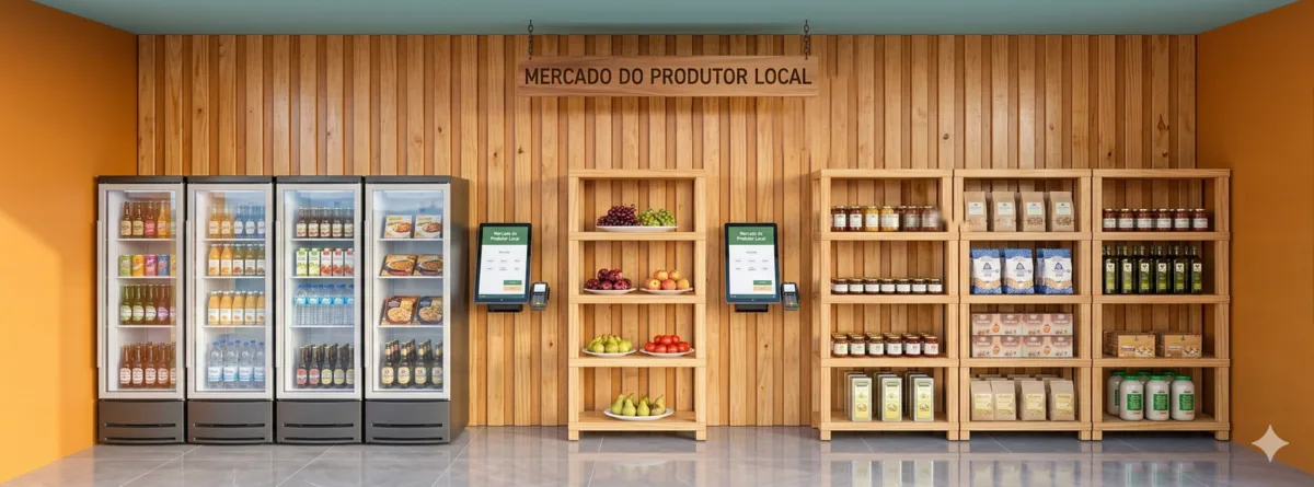 Calango Tango — Mercado do produtor local em marcenaria corrida