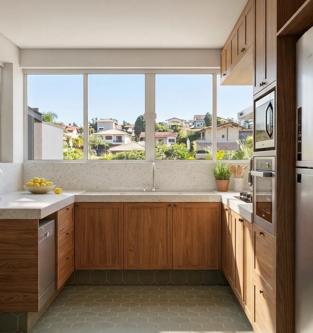 Casa J56 — Cozinha com marcenaria em madeira clara