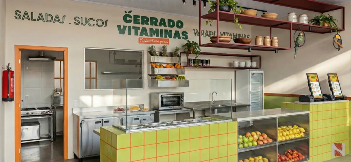 Cerrado Vitaminas — Cozinha industrial com fluxo separado