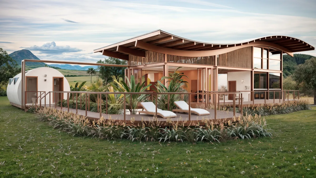 Soul Spa — Aproximação pelo jardim: a entrada não é frontal, é lateral e demorada