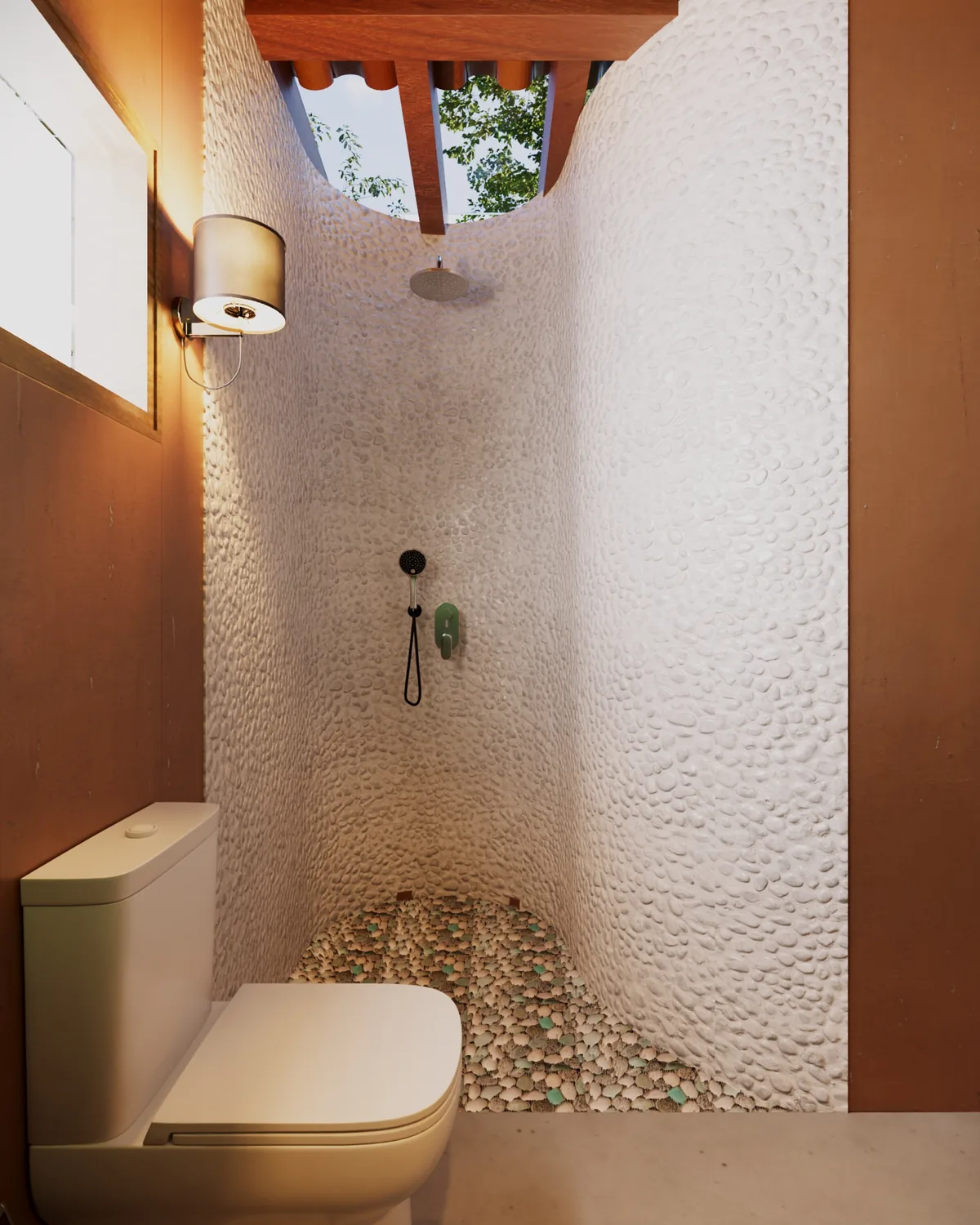 Vila Savana — Banho com revestimento em seixo rolado
